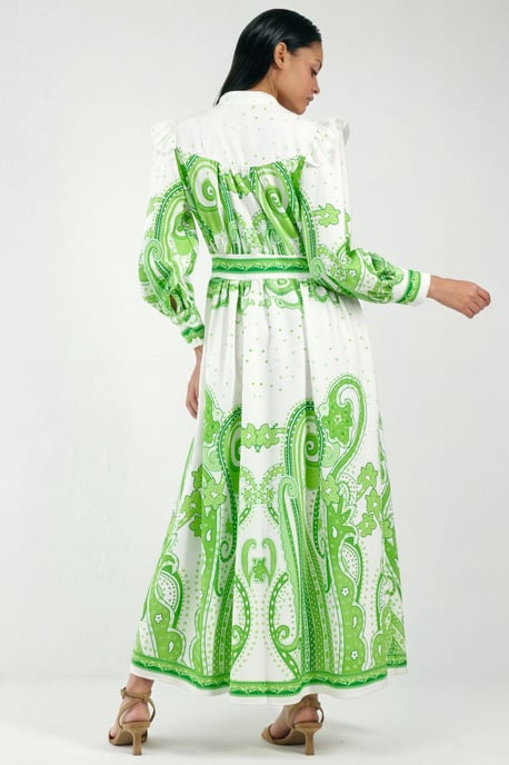V-hals Paisley Maxi-jurk met Split - Image 3
