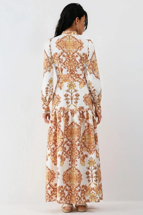 Gestrikte Paisley Print Maxi Overhemdjurk - Image 3