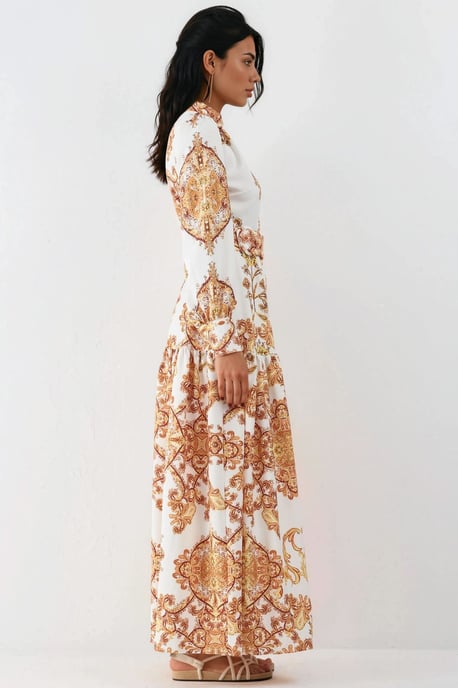 Gestrikte Paisley Print Maxi Overhemdjurk - Image 4