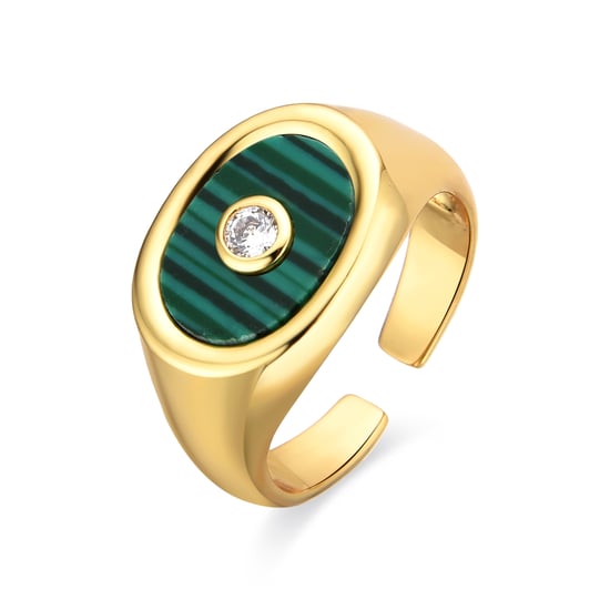 Luxenter ring met 18k goudafwerking Malachiet - Staxo - Image 1