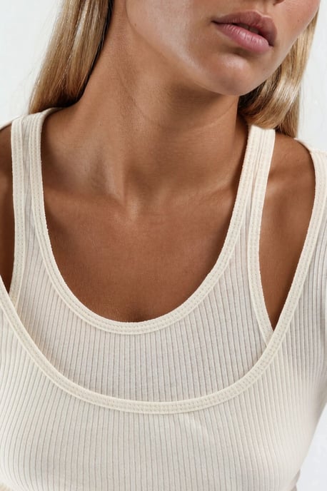 Ribbed U Collar Long Sleeve Blouse - Image 6