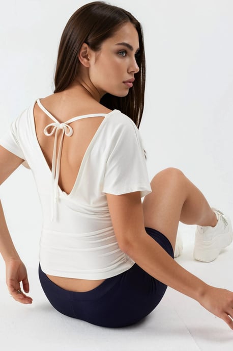 V-hals Blouse met Strikdetails - Image 3
