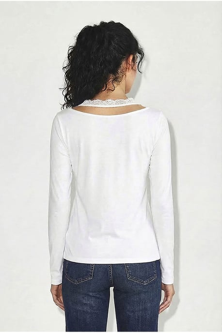Slim Fit Lange Mouwen Vierkante Kraag Blouse - Image 4