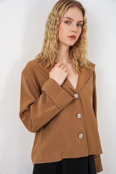 Oversized Blazerjacka med knäppning - Image 4