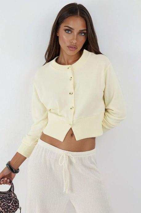 Casual Crew Neck Gebuttonde Crop Jasje - Image 1