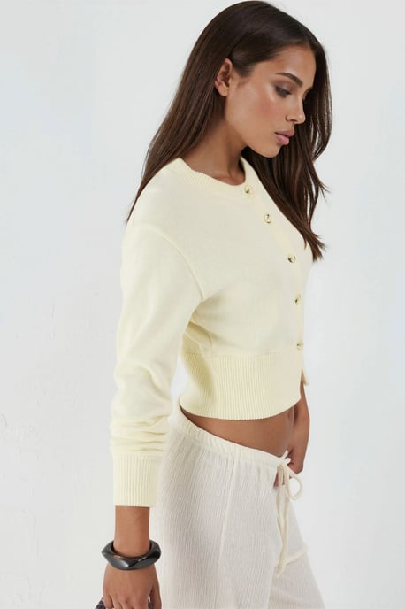 Casual Crew Neck Gebuttonde Crop Jasje - Image 2