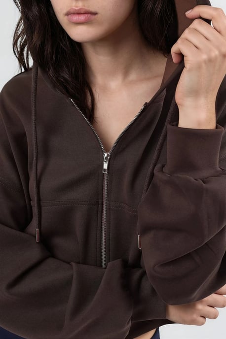 Hooded Zippered Short Jacket - Image 5