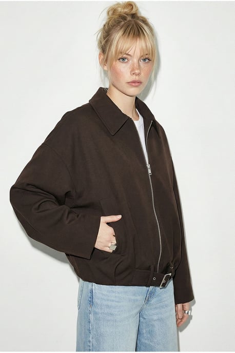Bältesförsedd Oversized Bomberjacka - Image 3