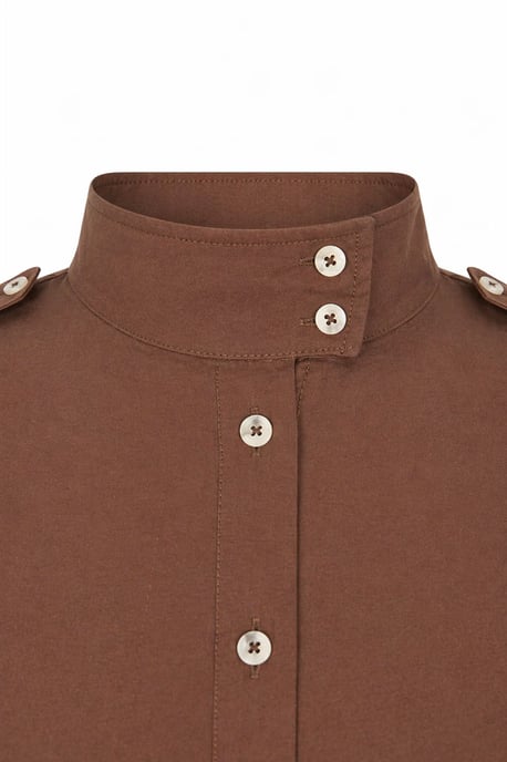 Mandarin Collar Button-Up Casual Shirt - Image 2
