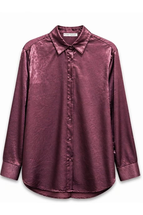 Regular Fit Satin Vävd Skjorta med Knappspann - Image 1