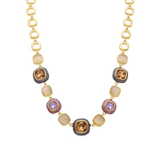 Luxenter Multicolour Zirkonia collier afgewerkt in 18k geelgoud - Drogolo - Image 1