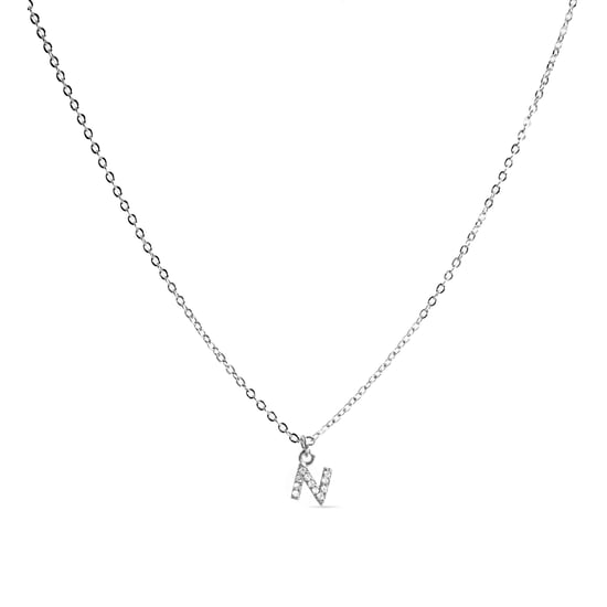 Luxenter Halsketting met Glimmende Zirkonia zilverkleurige afwerking - Alfabet - Image 1