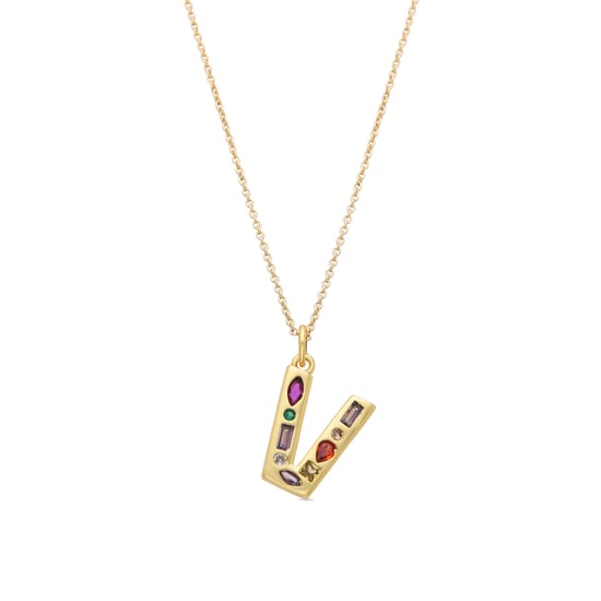 Luxenter Necklace with Multicolour Zirconia 18k gold finish - Alphabet - Image 1