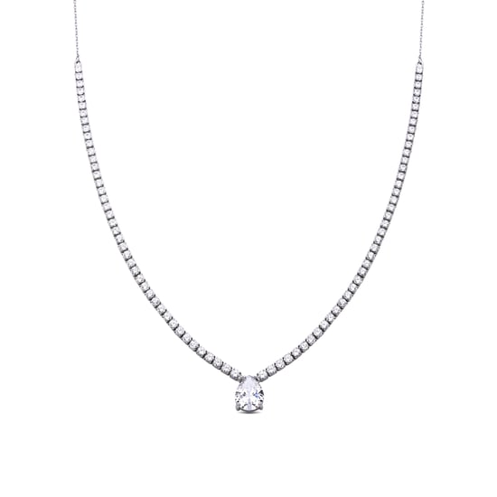 Luxenter Sterling Zilver 925 Ketting met Gerhodineerd Briljant Zirkonia - Guoi - Image 1