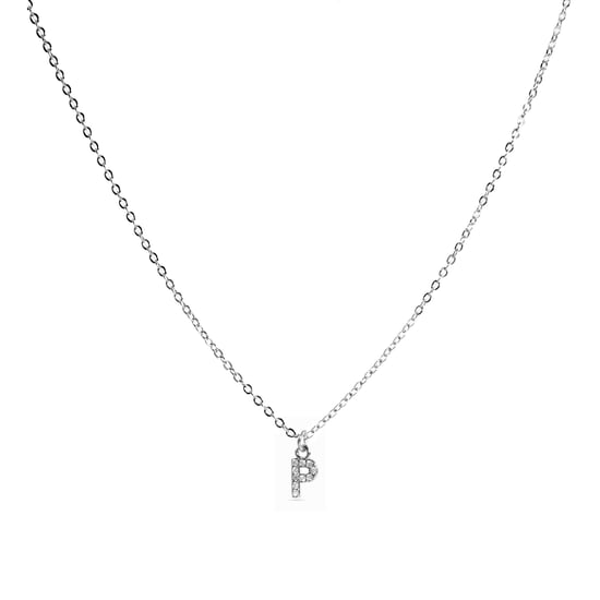 Luxenter Halsketting met Glimmende Zirkonia zilverkleurige afwerking - Alfabet - Image 1