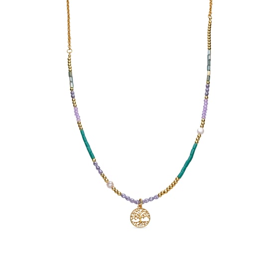 Luxeketting met Blauw Kristal 18k goud afwerking - Zorsi - Image 1