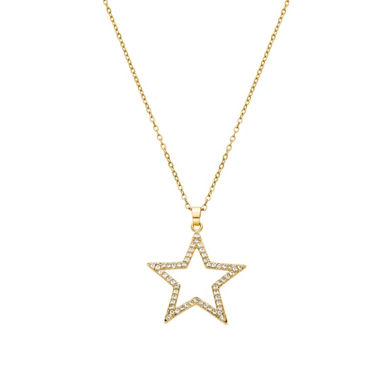 Luxeketting met glanzende zirkonia 18K gouden afwerking - Sanem - Image 1