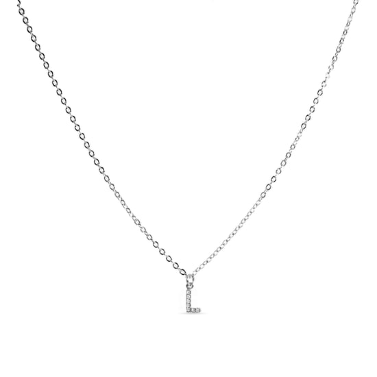 Luxenter Halsketting met Glimmende Zirkonia zilverkleurige afwerking - Alfabet - Image 1