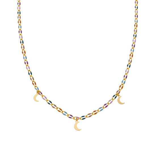 Luxenter halsband i 925 sterling silver och flerfärgat lackat 18 karat guld - Liesi - Image 1