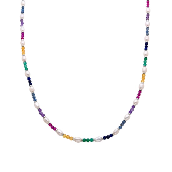Luxenter Sterling Silver 925 halsband med flerfärgad Rhodiumpläterad kristall - Biroal - Image 1