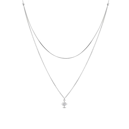 Luxenter-halsband i 925 sterling silver med rhodiumpläterad briljant zirkonia - Lialt - Image 1