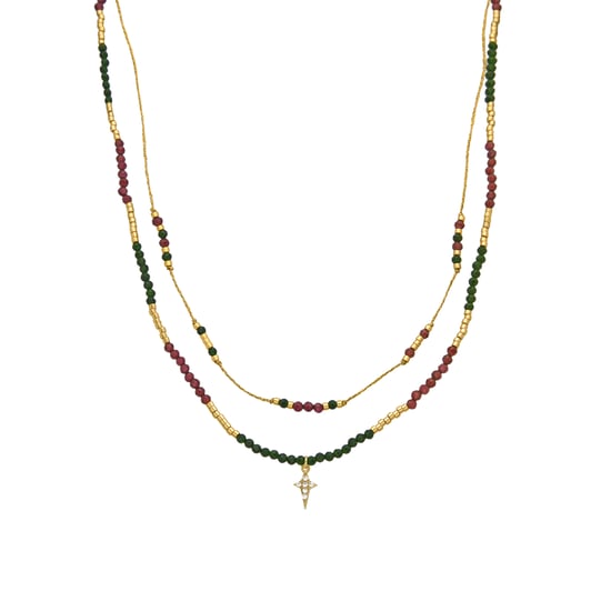 Luxeketting gemaakt van 925 Sterling Zilver en 18k goud afwerking Briljant Zirkonia - Holis - Image 1