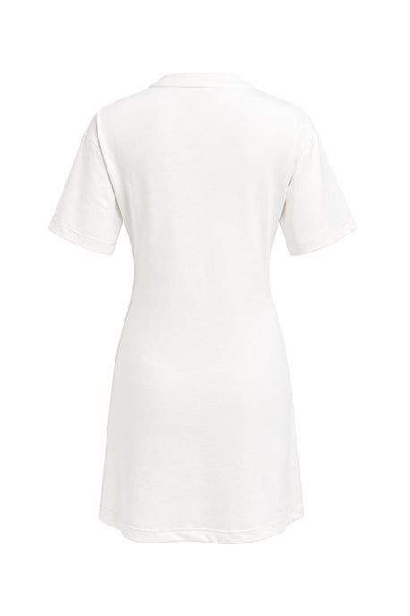 Crew Neck Mini T-shirt Jurk met Steen Accessoire - Image 3