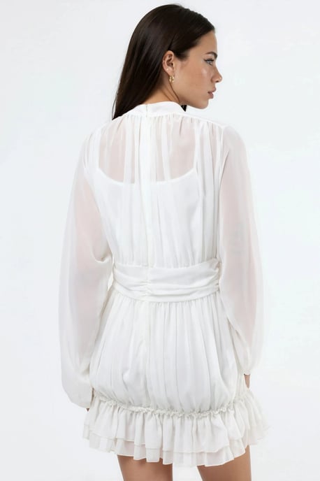 Frilly Turtleneck Mini Dress - Image 3