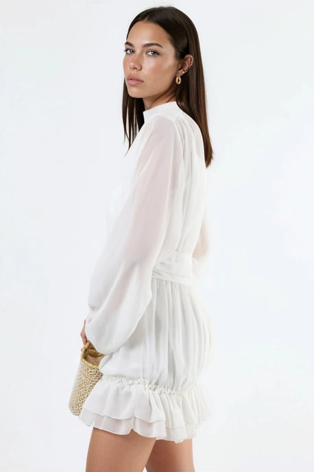 Frilly Turtleneck Mini Dress - Image 4
