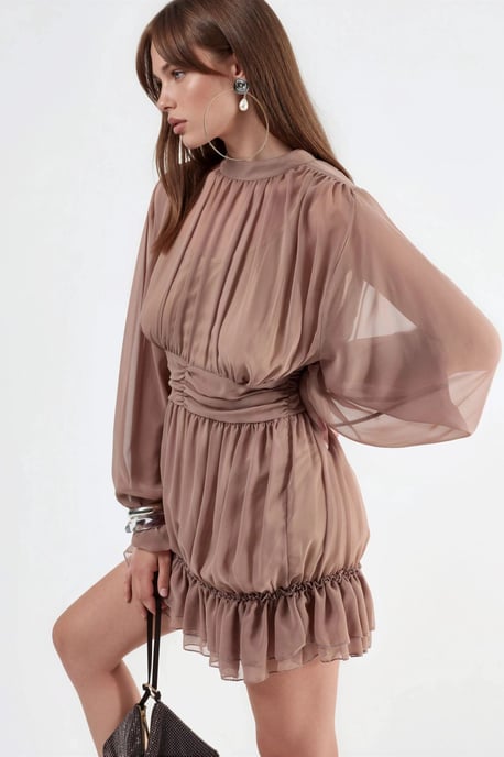 Frilly Turtleneck Mini Dress - Image 5