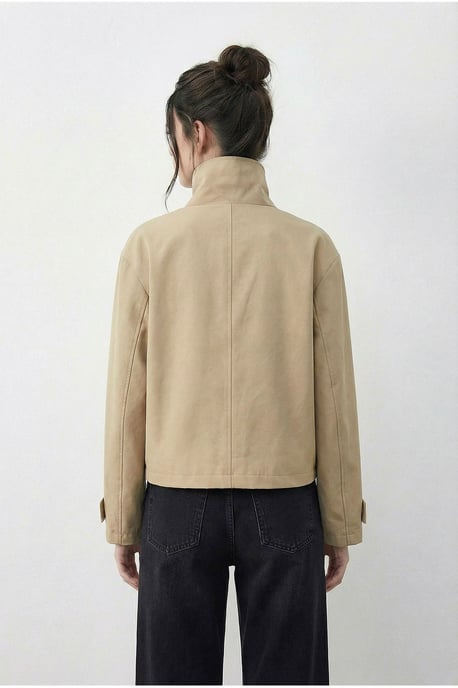 Korte Mandarijnkraag Trenchcoat - Image 5