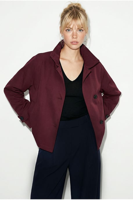 Korte Mandarin Kraag Trenchcoat - Image 4
