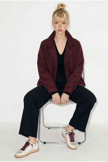 Korte Mandarin Kraag Trenchcoat - Image 5