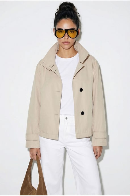 Korte trenchcoat met mandarin halslijn - Image 4