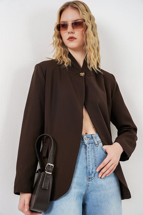 Oversized Sjaalkraag Blazer - Image 4