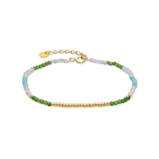Luxenter 925 Sterling Silver and Green Crystal bracelet finished in 18k yellow gold - Vados - Image 1