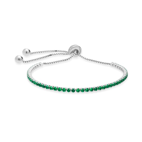 Luxenter 925 Sterling Silver armband med rodiumpläterad smaragd zirkonia - Leythor - Image 1