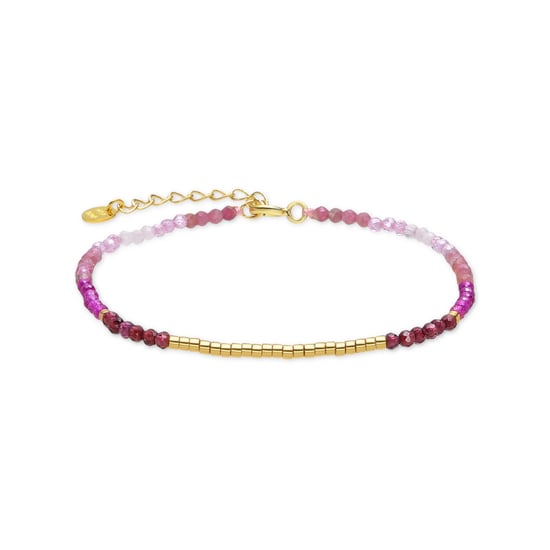Luxenter 925 Sterling Silver and Rose Crystal bracelet finished in 18k yellow gold - Vados - Image 1