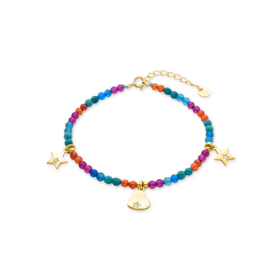 Luxenter 925 Sterling Zilveren Armband met Veelkleurig Kristal afgewerkt in 18K geel goud - Sten - Image 1
