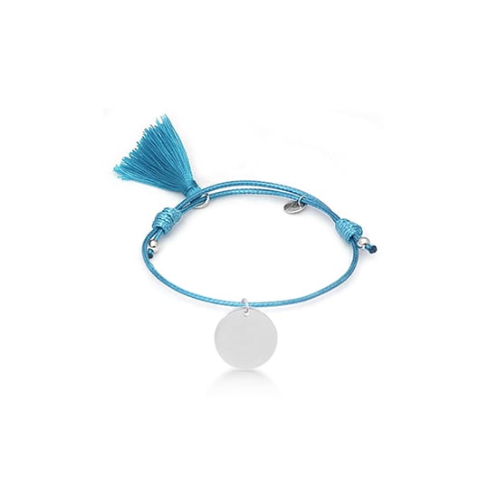 Luxenter 925 Sterling Silver Armband med rodiumpläterad blå bomull - Mi Sol - Image 1