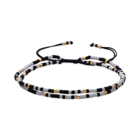 Luxenterarmband med svart kristall i 18k guldfinish - Furie - Image 1