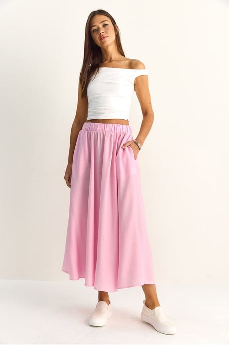 Hoge Taille A-Lijn Maxi Rok met Zakken - Image 2