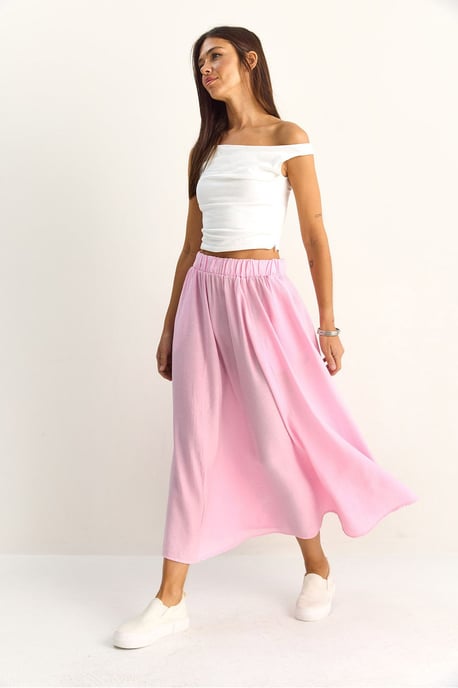 Hoge Taille A-Lijn Maxi Rok met Zakken - Image 3