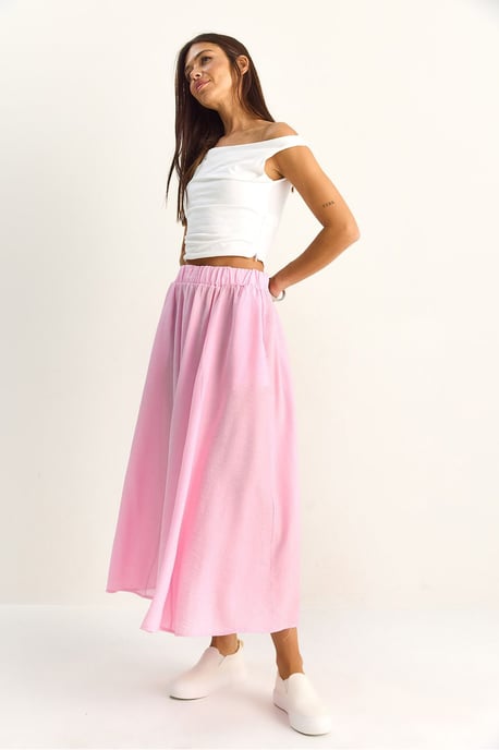 Hoge Taille A-Lijn Maxi Rok met Zakken - Image 5