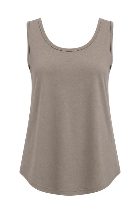 Casual U-hals Katoenmengsel Tanktop - Image 1