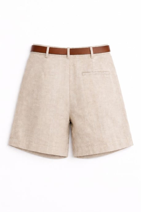 Hoog Taille Wijde Pijpen Geknoopte Tailored Shorts - Image 2
