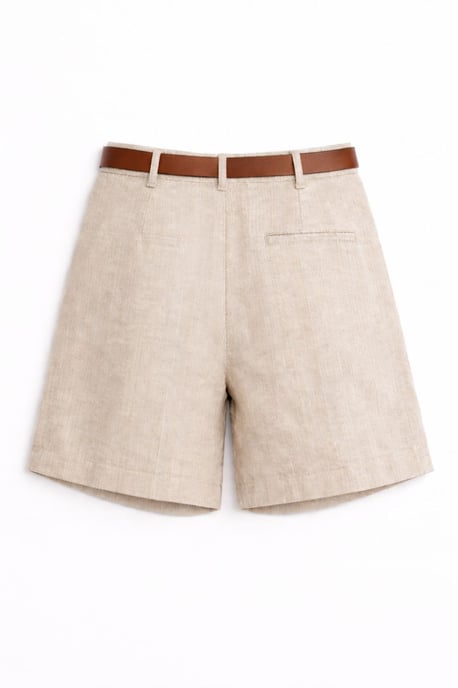 High Waist Wide Leg Belted Tailored Shorts - Image 3
