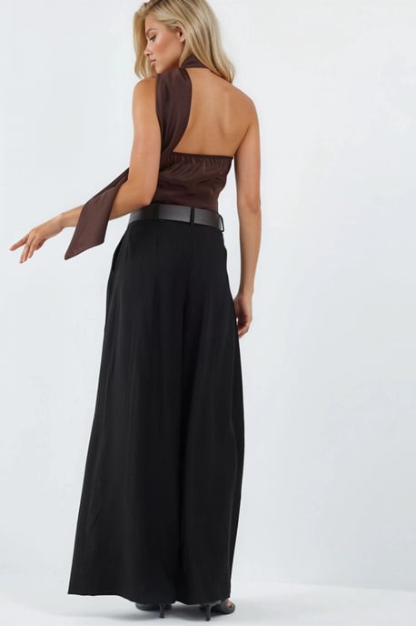 Hoge Taille Wijde Pantalon met Plooien - Image 3