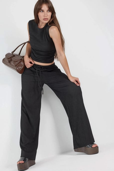 Brede Pantalon met Touwtjes in de Taille - Image 2