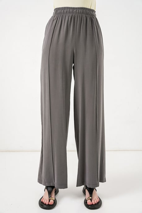 Brede Pijpen Broek met Elastische Taille - Image 2